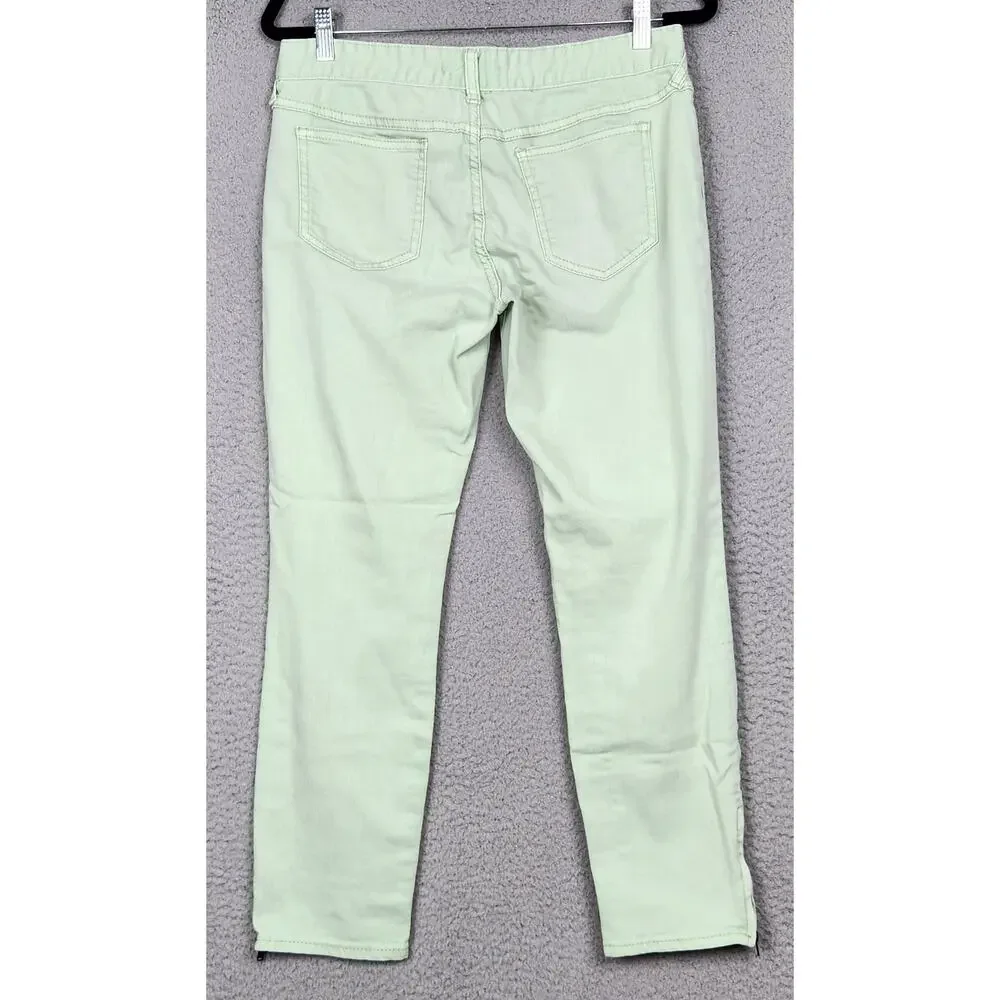 FREE PEOPLE Jeans Womens Size 29 Green Mint Ankle Zip Skinny Denim Pockets